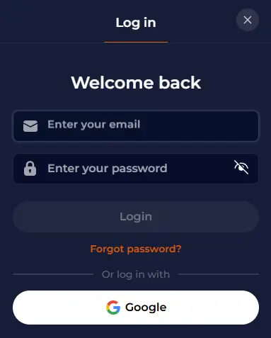 Nine Casino Login Form for UK Players