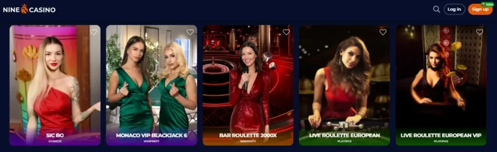 Live Games at Casino Nine 